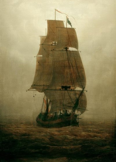 霧の中の帆船 作： Caspar David Friedrich